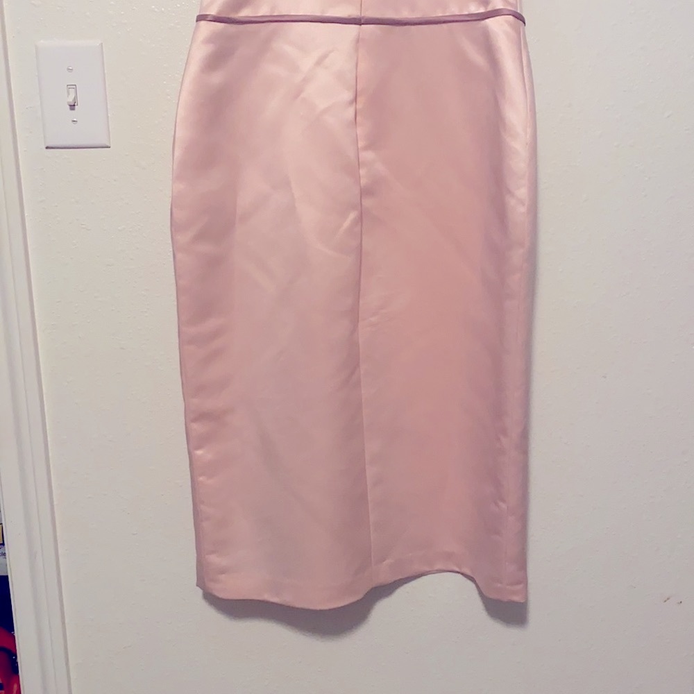 Pink Spaghetti strapped dress with some purple stripes, - Picture 5 of 5